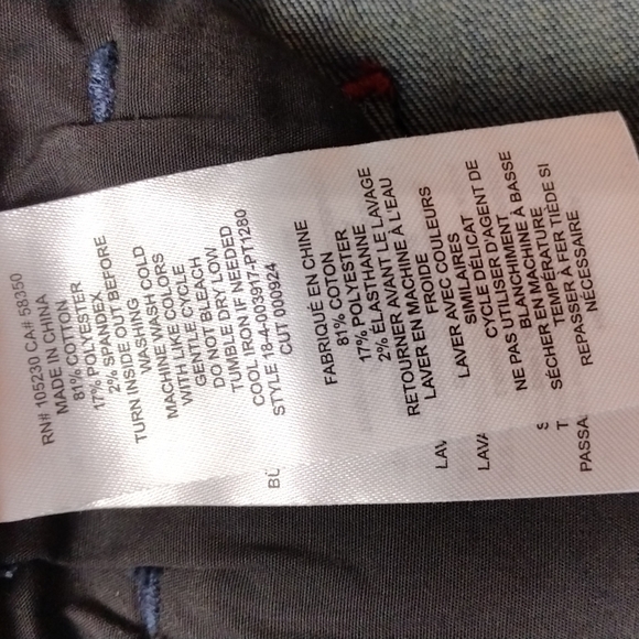 Current/Elliot Blue Dark Wash Mid Rise Plaid Detail Straight Leg Denim Jean - Picture 8 of 14